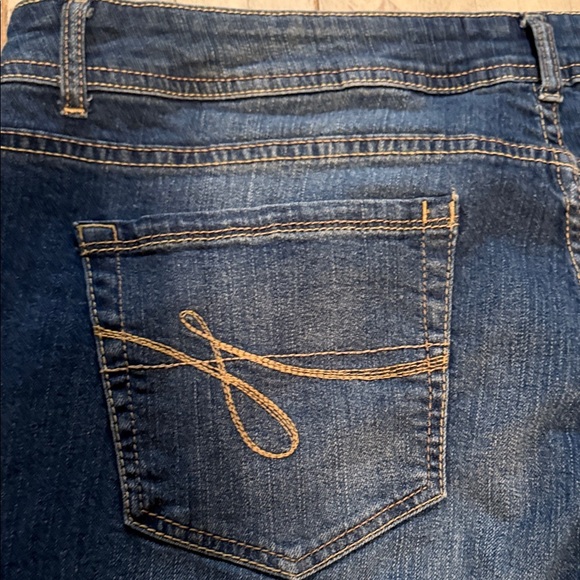 Jordache Blue Cropped Retro Style Jeans with Red Accents Size 18 - Picture 8 of 12